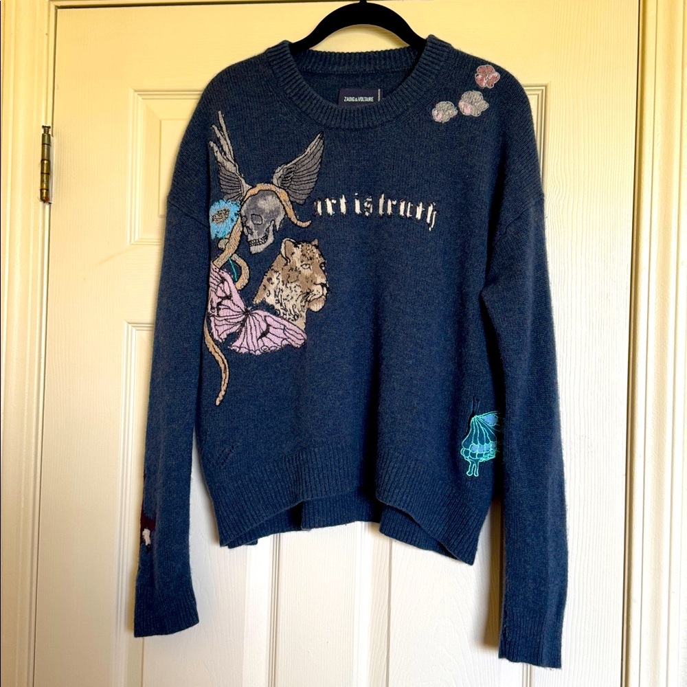 Zadig & Voltaire Art Is Truth Cashmere Sweater Size S